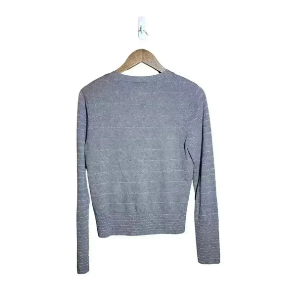 American Eagle Outfitters taupe brown glitter striped button up cardigan sweater - Picture 4 of 4